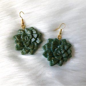 Medium Succulent Earrings-Money Honey